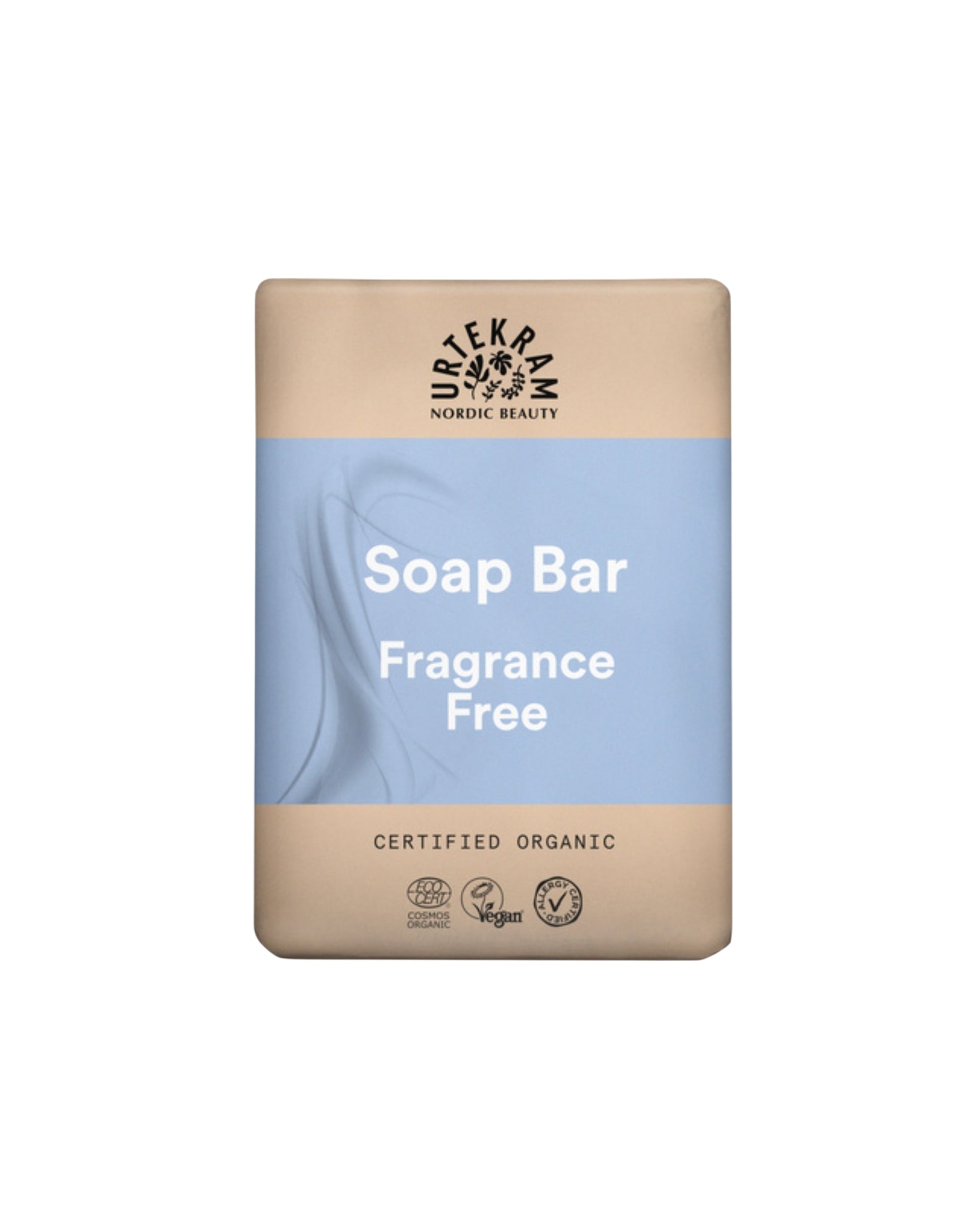 Urtekram Fragrance Free muilas – natūrali kosmetika jautriai odai, ekologiška, bekvapė formulė.