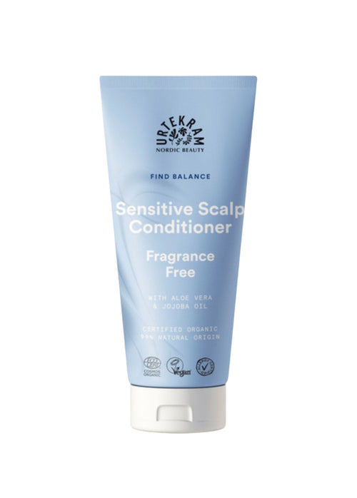 Natūrali kosmetika – bekvapis plaukų kondicionierius jautriai galvos odai Urtekram, švelni priežiūra ir komfortas odai