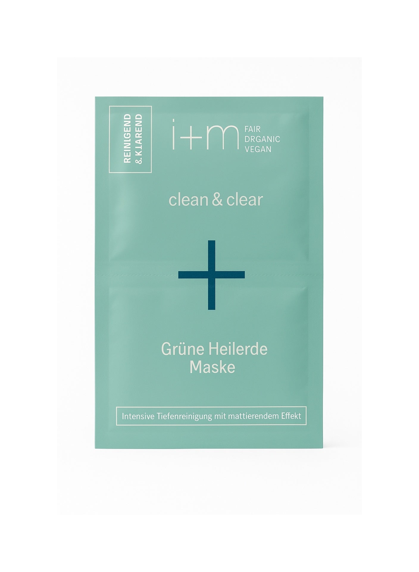 I+M Grüne Heilerde natūrali kosmetika, valomoji žaliojo molio veido kaukė riebiai ir mišriai odai, 2×7 ml pakuotė