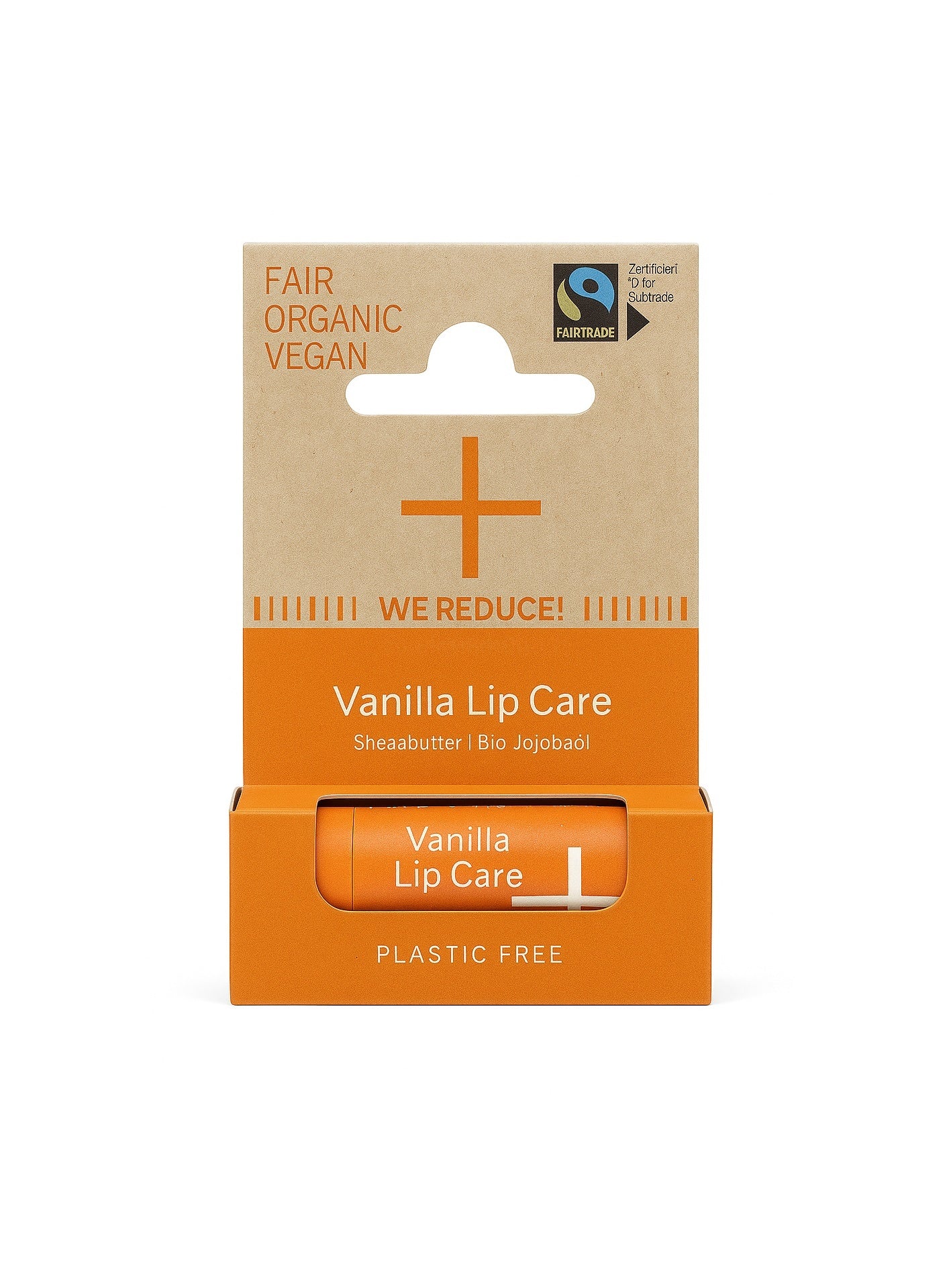 Natūrali kosmetika – lūpų balzamas Vanilla Lip Care 5 g be plastikinės pakuotės.