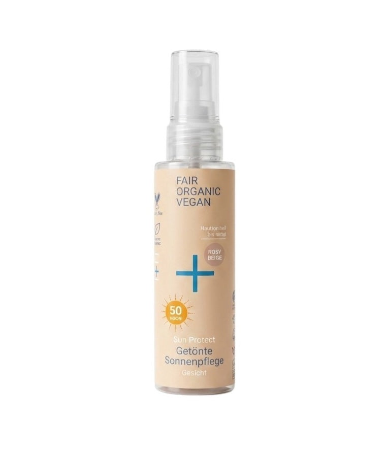 Natūrali kosmetika i+m Naturkosmetik Berlin mineralinis kremas nuo saulės SPF 50 veidui, tonuojantis, su cinko oksidu, ektoinu ir alaviju, drėkinantis, lengvas, be balto sluoksnio, 50 ml