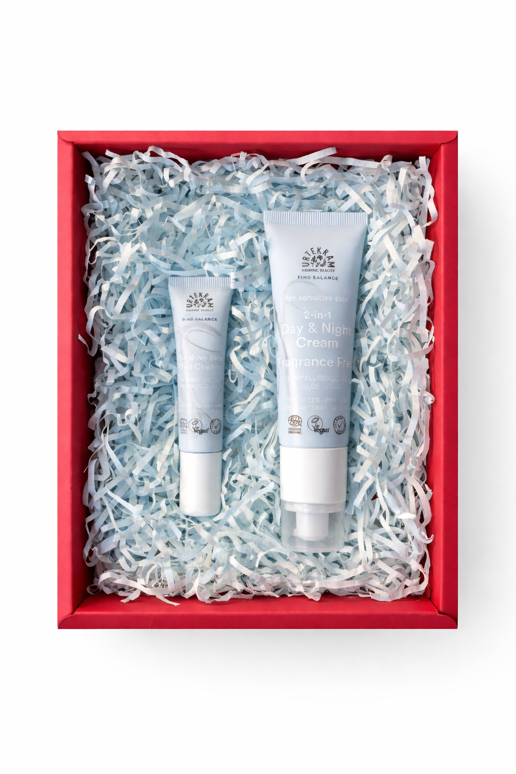 Urtekram bekvapis veido priežiūros rinkinys jautriai odai – natūrali kosmetika