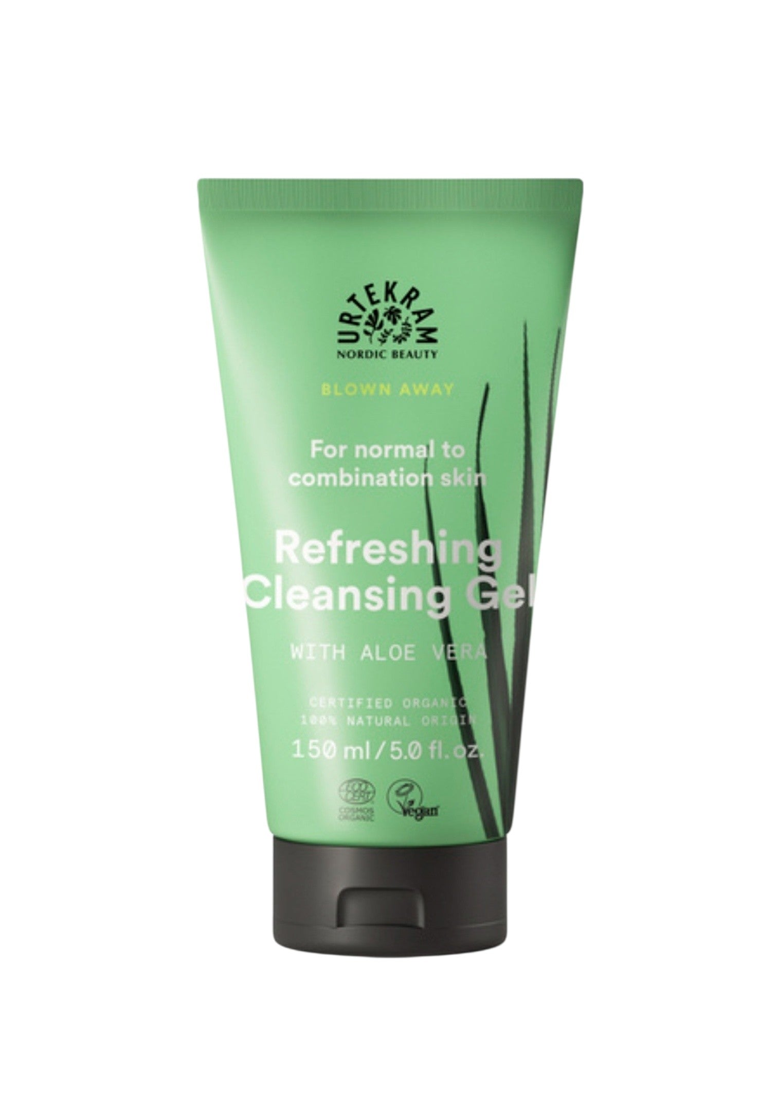 ​Urtekram veido prausimosi gelis su alavijais, Refreshing Cleansing Gel 150 ml, natūralus prausiklis mišriai odai.