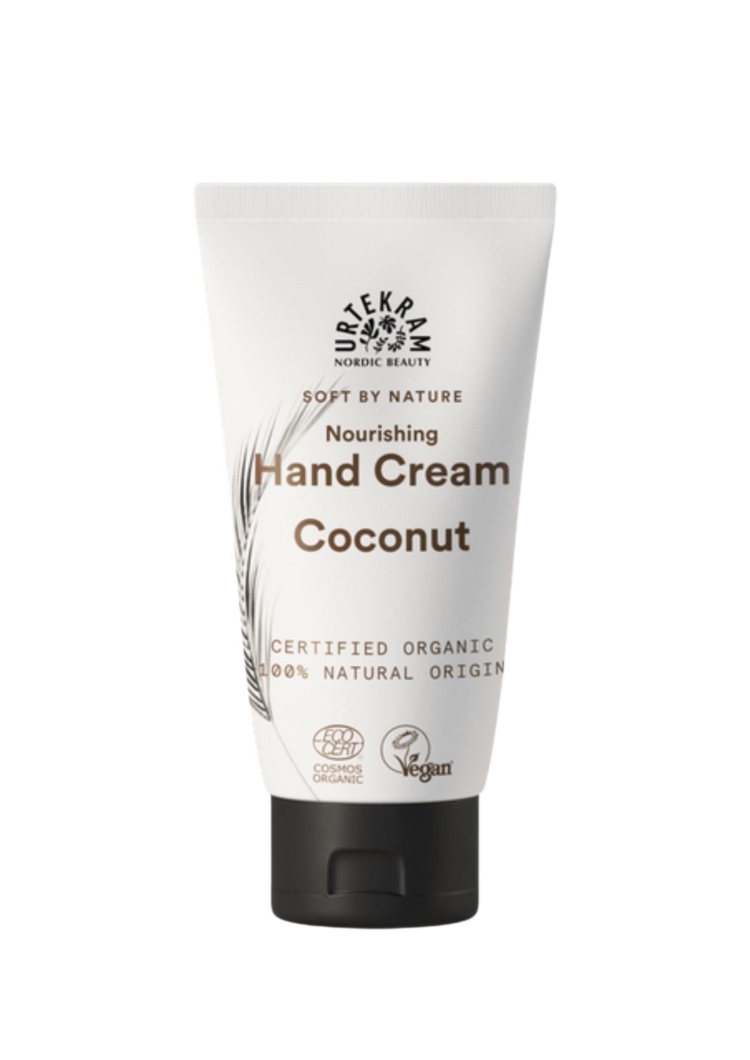 Urtekram rankų kremas su kokoso kvapu – maitinanti natūrali kosmetika, švelnina ir drėkina rankų odą.