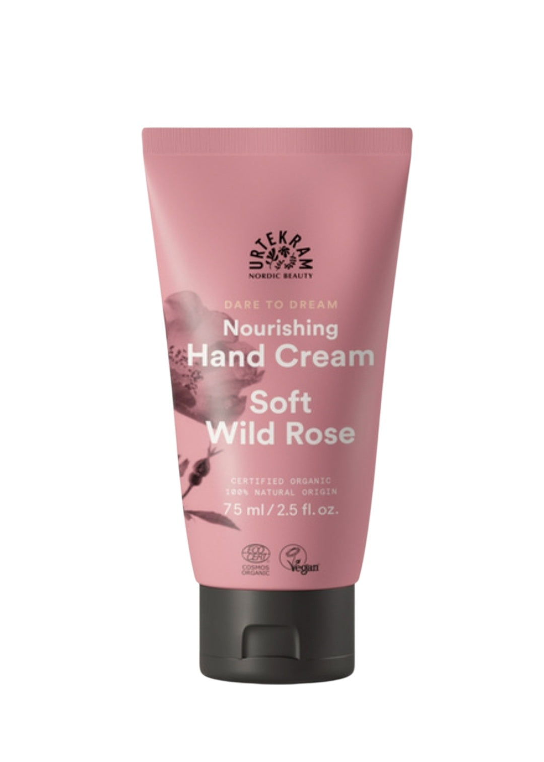 Natūrali kosmetika - rankų kremas  rožių kvapo maitinamasis Urtekram Soft Wild Rose 75 ml 