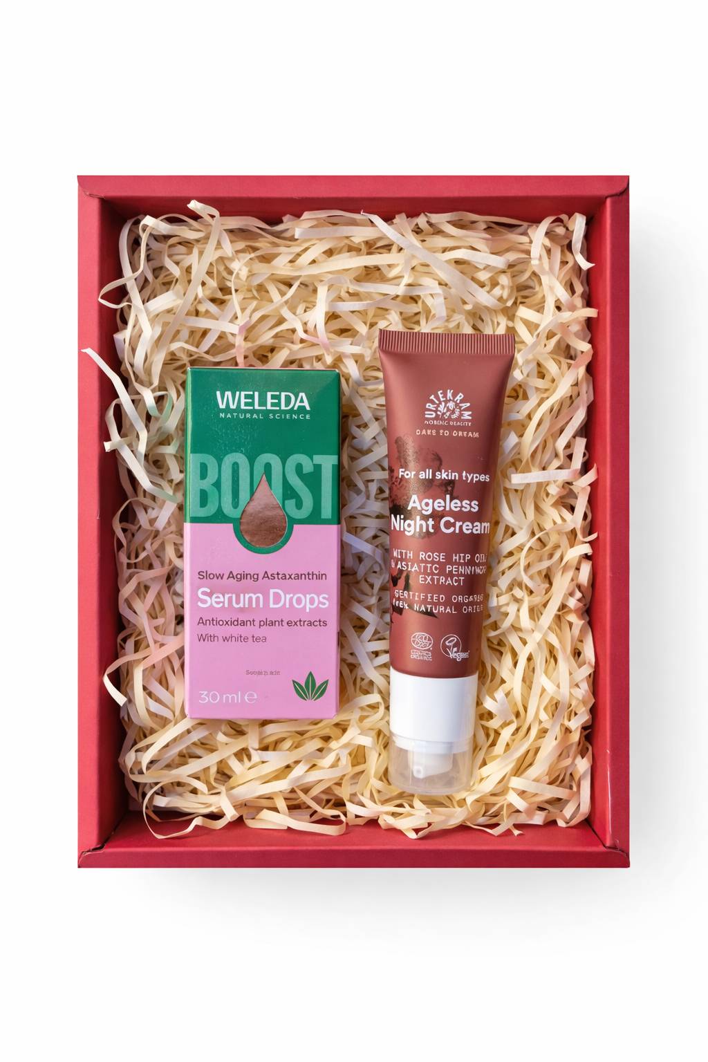 Weleda Boost serumas ir Urtekram Ageless naktinis kremas – natūrali kosmetika