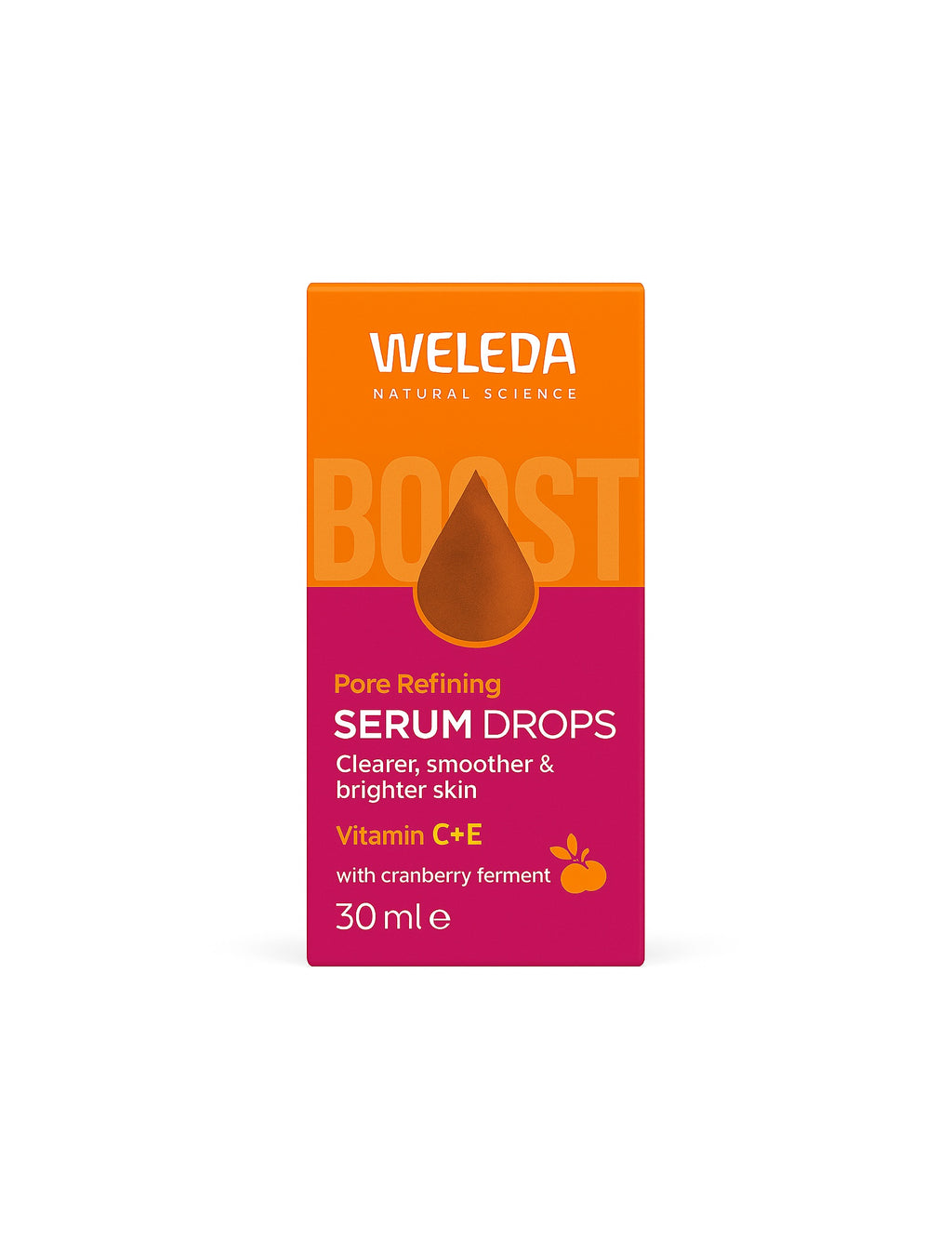 Weleda Pore Refining serumo dėžutė – natūrali kosmetika poroms mažinti.